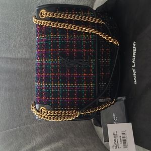 Saint Laurent Medium Niki Tweed Chain Shoulder Bag